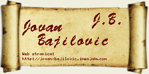 Jovan Bajilović vizit kartica